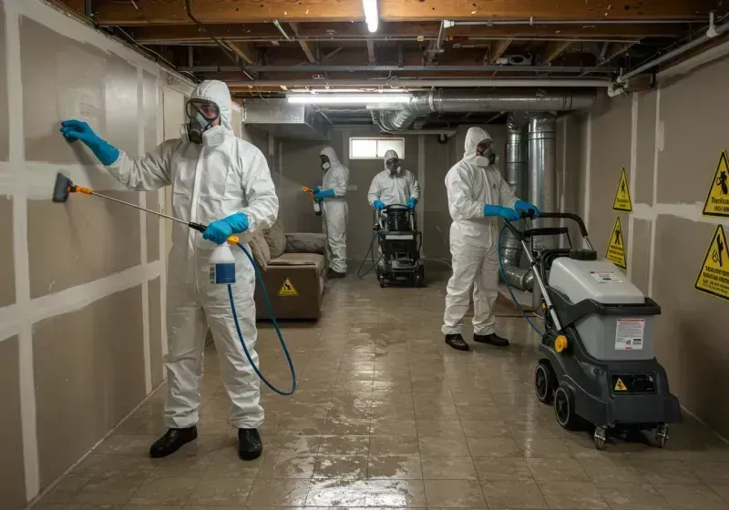 Basement Moisture Removal and Structural Drying process in Franklin, NE